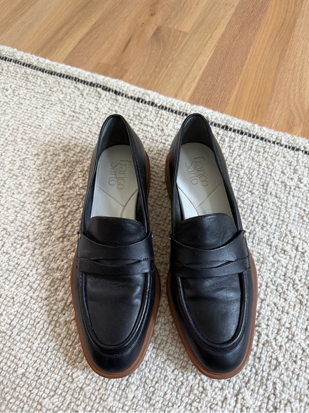 Franco Sarto Black Leather Loafers